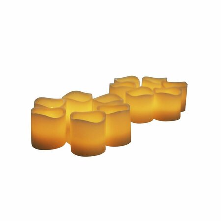 ECOGECKO 2 x 2 in. Real Wax LED Votive Candles with Timer, Set of 12, 12PK 87032-12